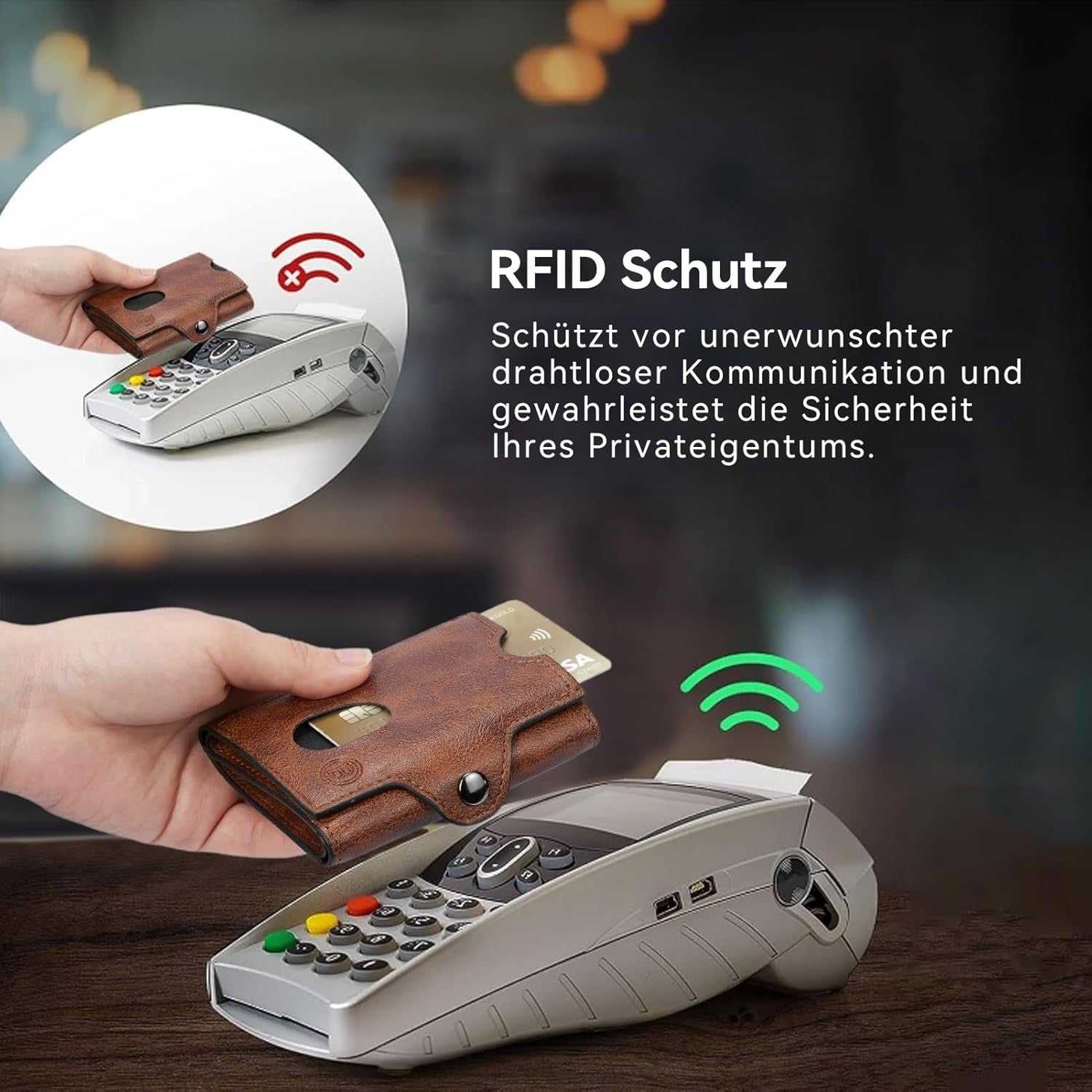BOSTANTEN Geldbörse Herren RFID Slim Portemonnaie mit Münzfach Lederoptik