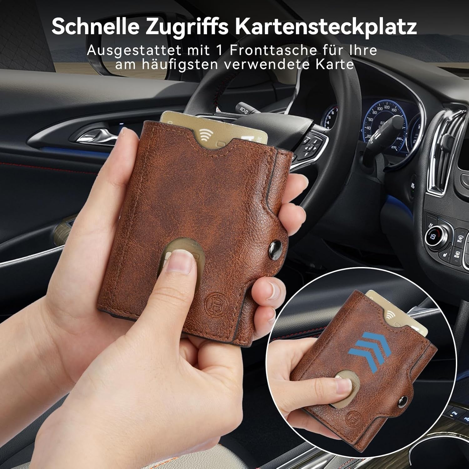 BOSTANTEN Geldbörse Herren RFID Slim Portemonnaie mit Münzfach Lederoptik