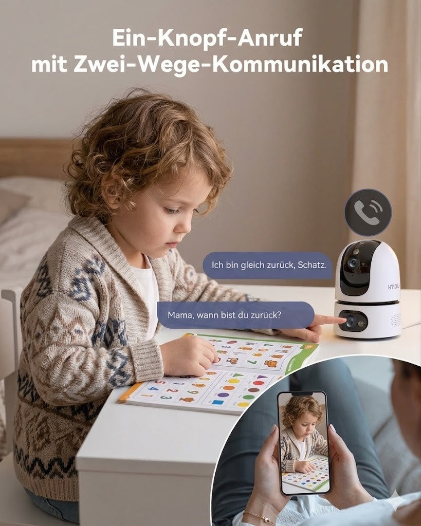 Imou Innenkamera 2K Dual Kamera 360° WLAN Nachtsicht Audio
