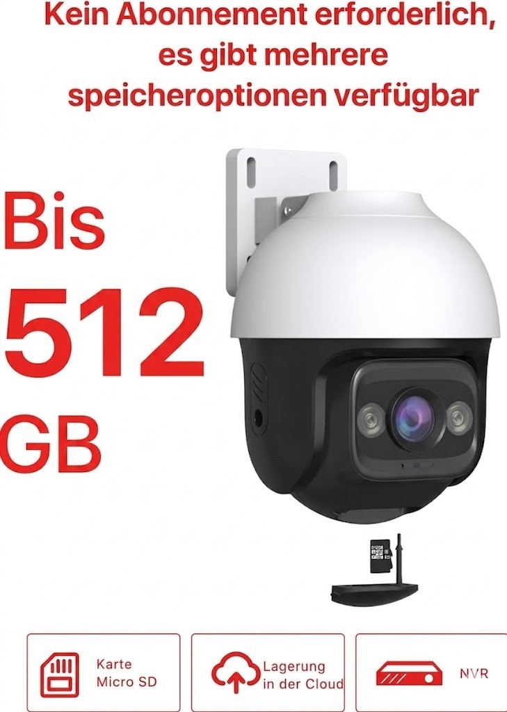 Tenda WLAN Überwachungskamera Außen 2K 3MP 360° IP65 Nachtsicht