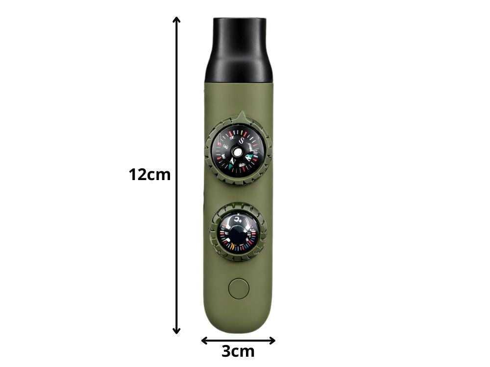 Survival Pfeife mit Kompass Taschenlampe Thermometer Outdoor