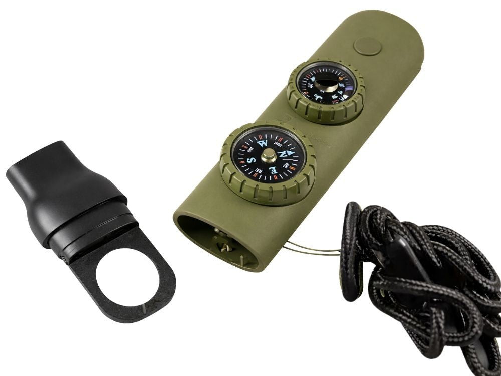 Survival Pfeife mit Kompass Taschenlampe Thermometer Outdoor