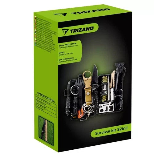 Survival Set 32in1 wasserdicht – Outdoor Notfall Kit für Camping, Bushcraft & Trekking