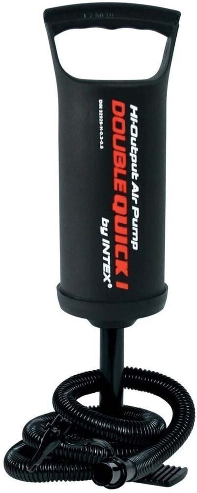 Intex Handpumpe Double Quick 29cm Luftpumpe mit 3 Düsen für Luftmatratze Ball