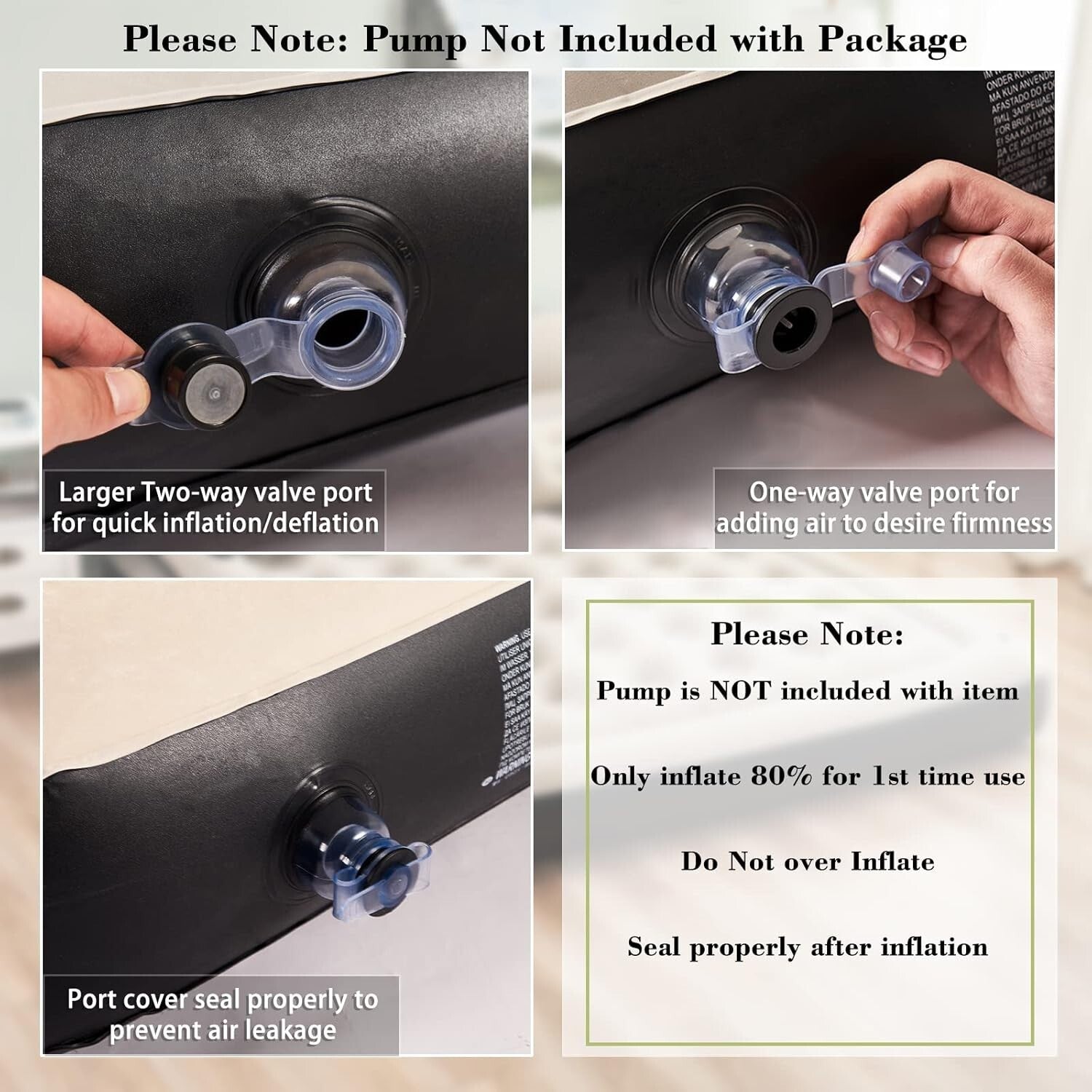 Aufblasbares Luftbett 2in1 Schlafsofa 203x183x72cm mit Rückenlehne Kissen