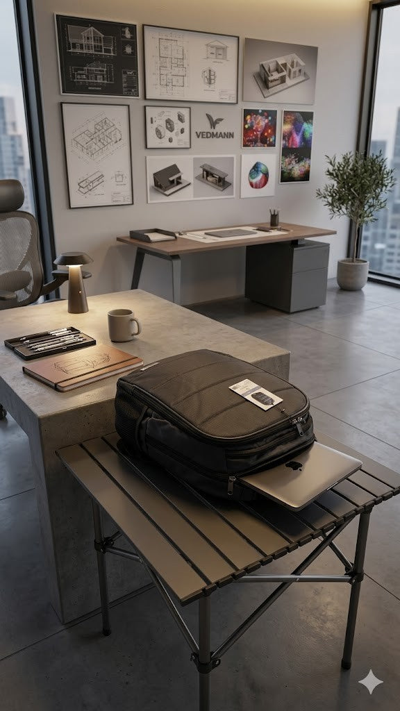 VEGMANN Laptop Rucksack 15 Zoll Dunkelblau – Business & Freizeit