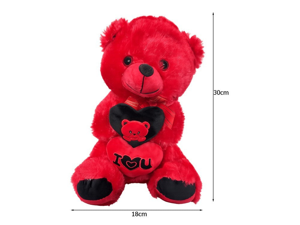 Plüschbär mit I Love You Herz 30 cm roter Teddy Kuscheltier Geschenk 💖💖💖