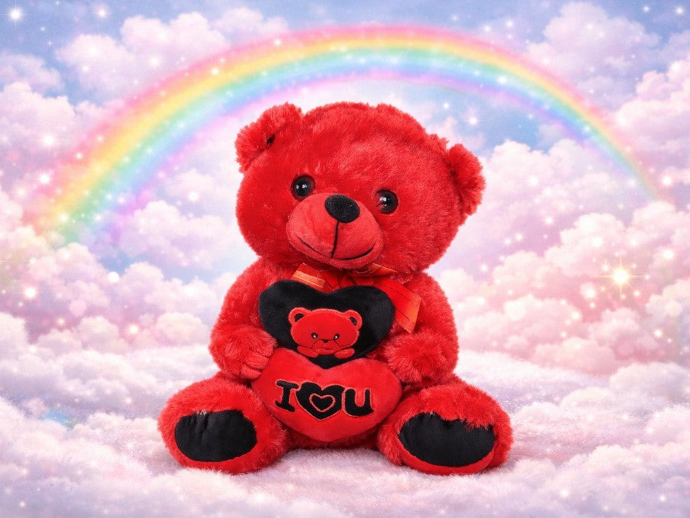Plüschbär mit I Love You Herz 30 cm roter Teddy Kuscheltier Geschenk 💖💖💖