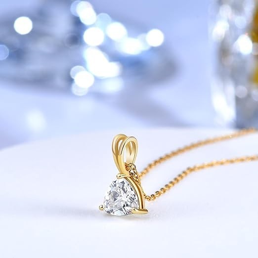 Damen Halskette 925 Silber vergoldet Zirkon Anhänger elegant Geschenk