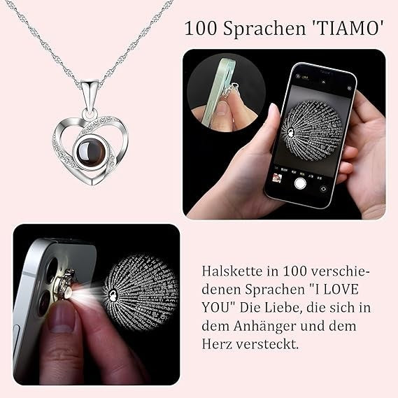 Ewige Rose Geschenkset mit 925 Silber Kette Valentinstag Geschenk