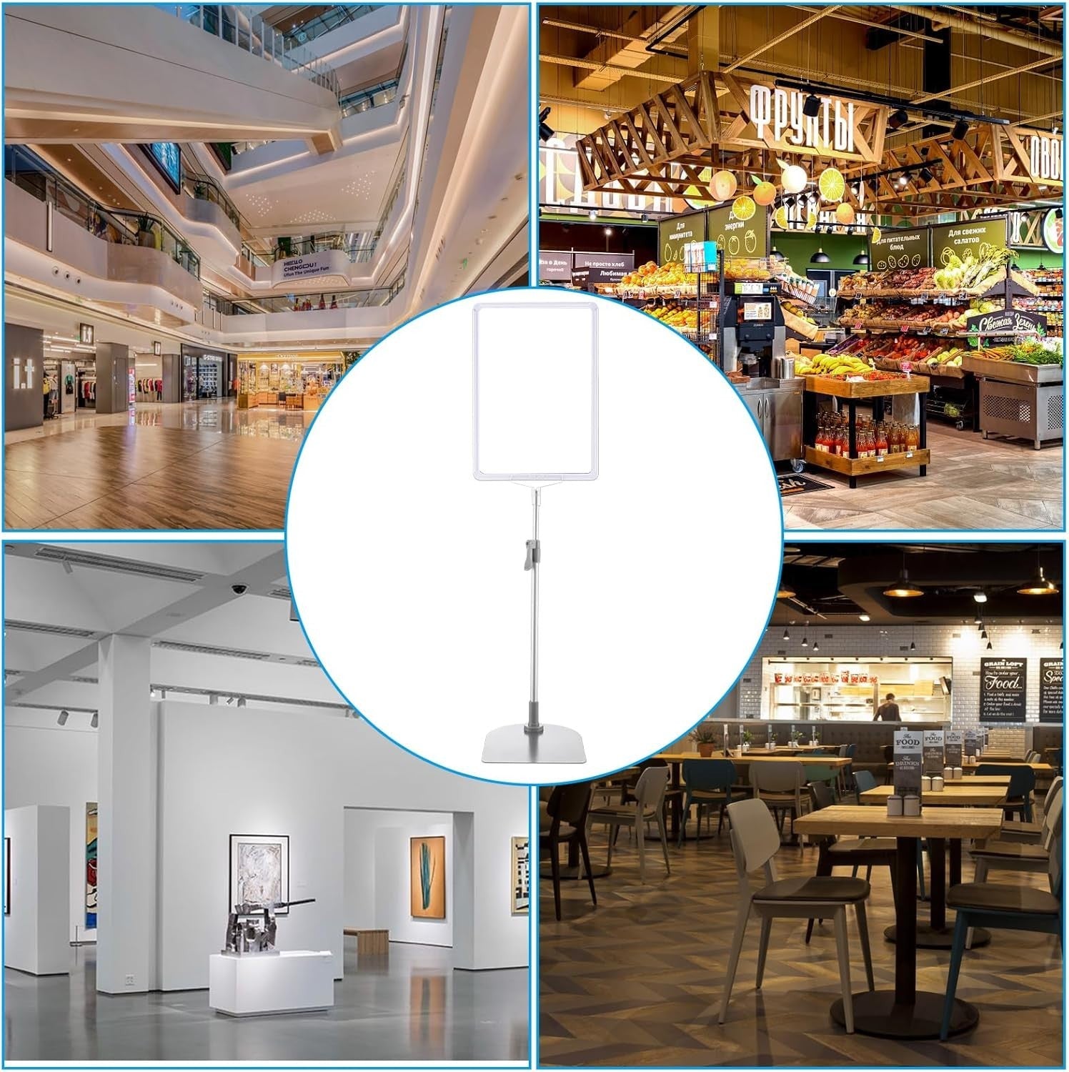 A4 Infoständer höhenverstellbar 38-65cm Metall Menüständer Display