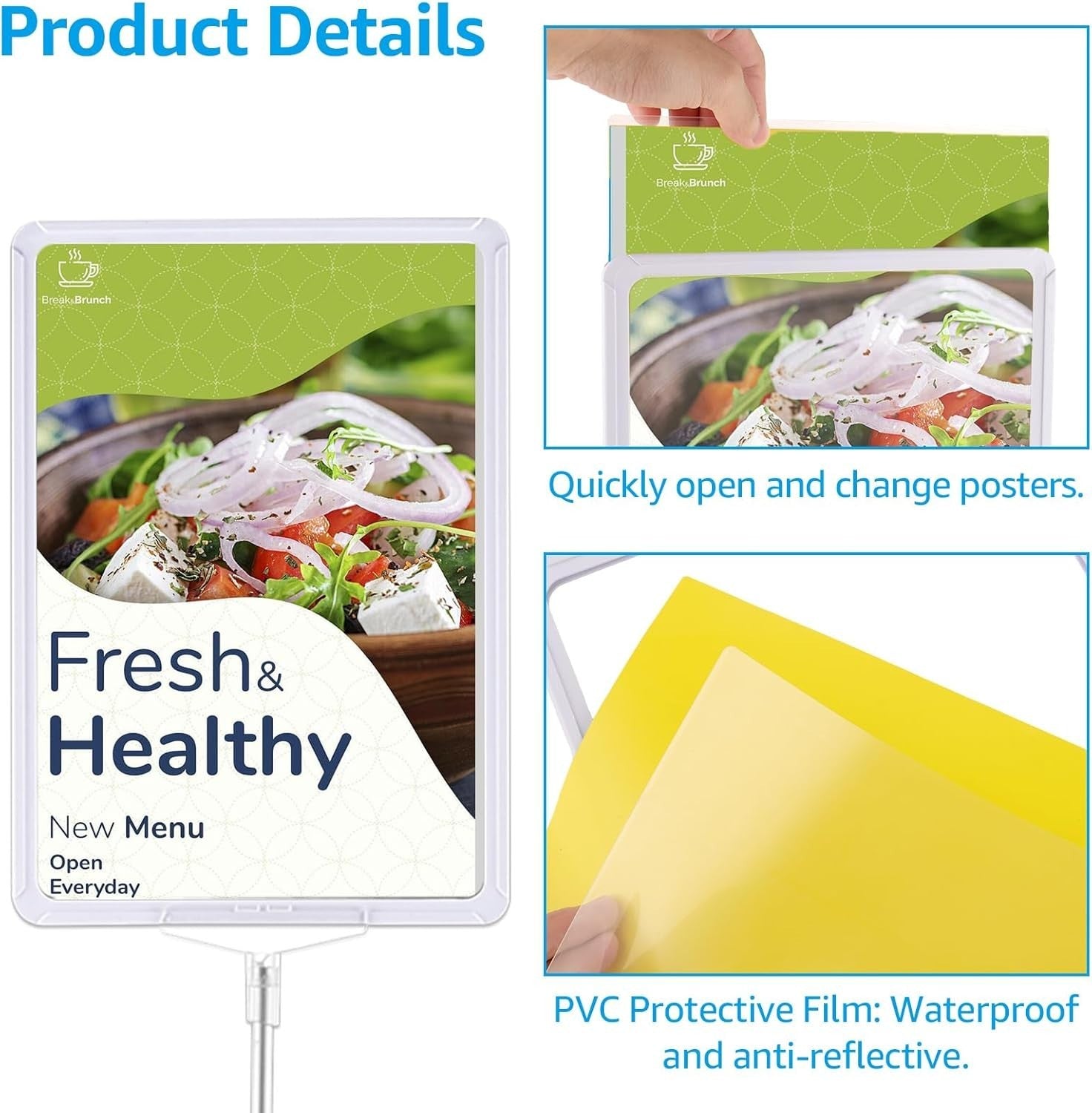 A4 Infoständer höhenverstellbar 38-65cm Metall Menüständer Display