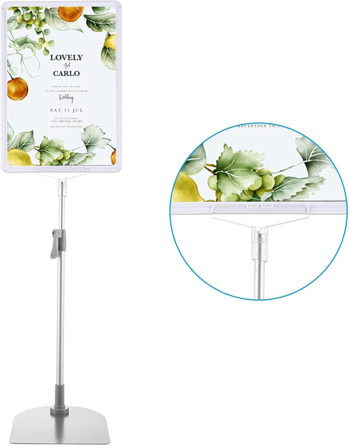 A4 Infoständer höhenverstellbar 38-65cm Metall Menüständer Display