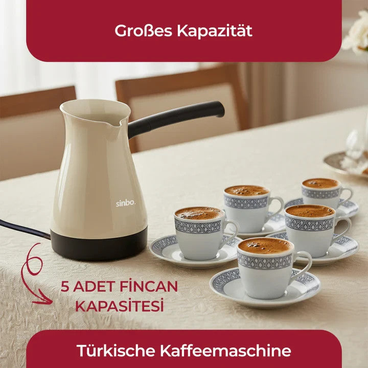 Sinbo Türkische Kaffeemaschine 1000W 400 ml – Elektrische Cezve 5 Tassen