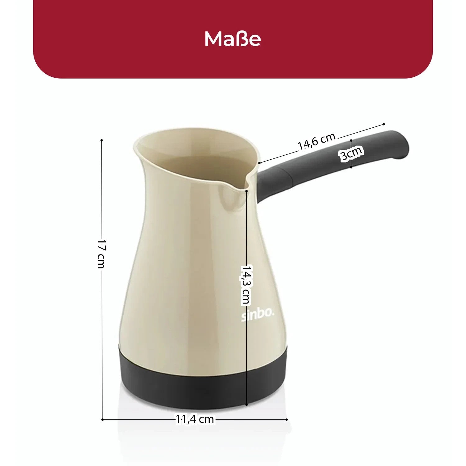 Sinbo Türkische Kaffeemaschine 1000W 400 ml – Elektrische Cezve 5 Tassen