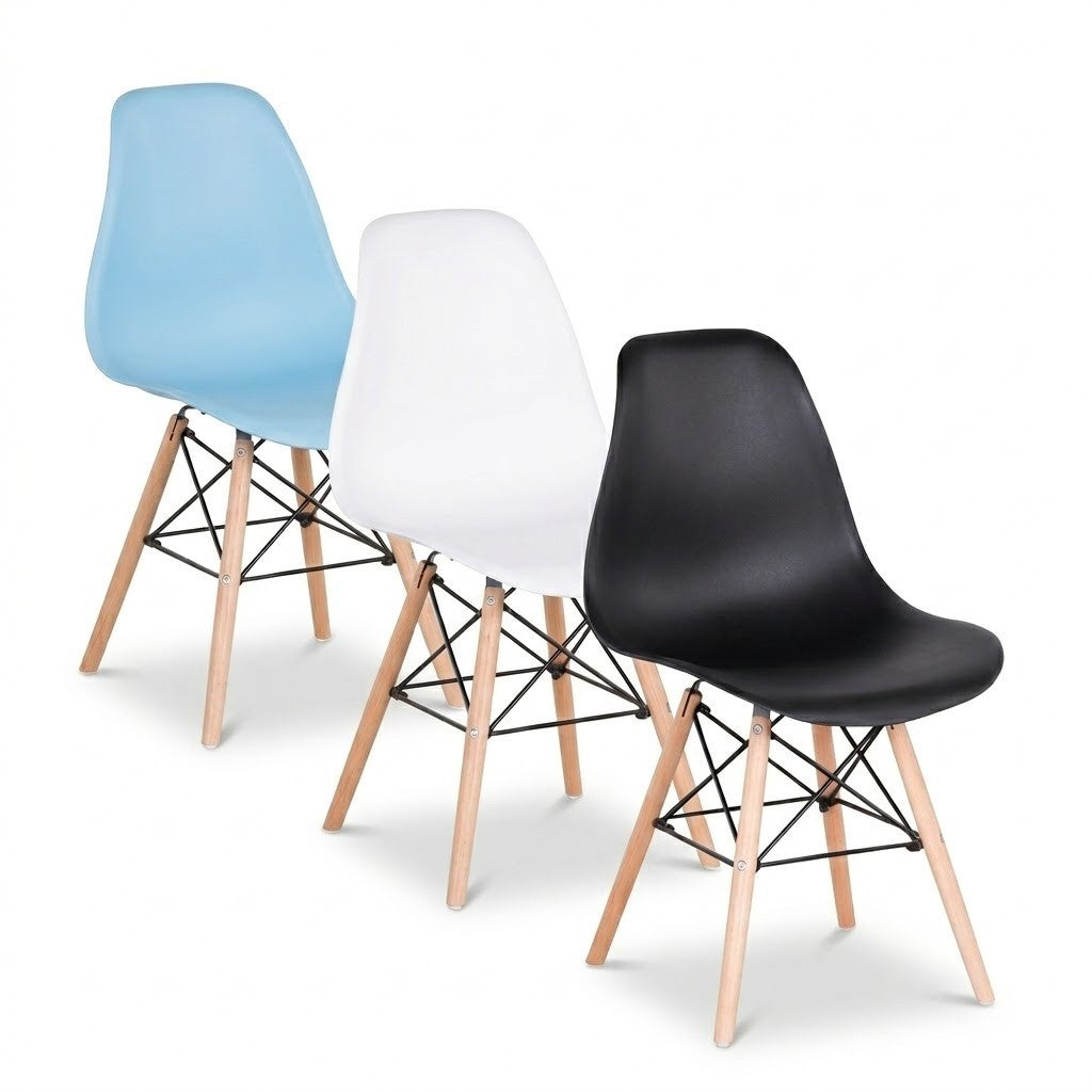 4er Set Esszimmerstühle modern Kunststoff Küchenstuhl Wohnzimmer Stühle Holzbeine 3 Farben