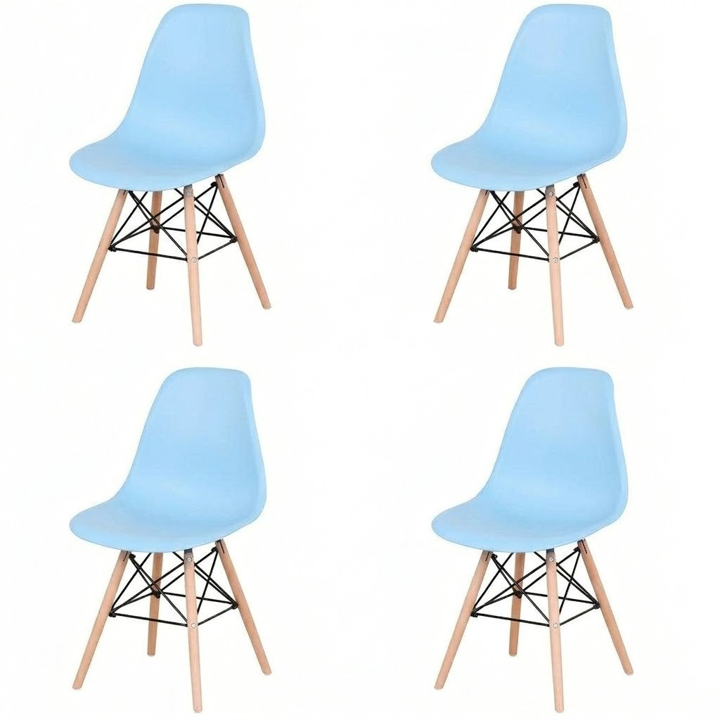4er Set Esszimmerstühle modern Kunststoff Küchenstuhl Wohnzimmer Stühle Holzbeine 3 Farben
