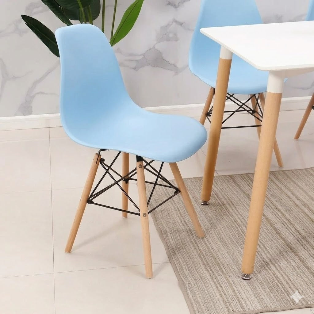 4er Set Esszimmerstühle modern Kunststoff Küchenstuhl Wohnzimmer Stühle Holzbeine 3 Farben