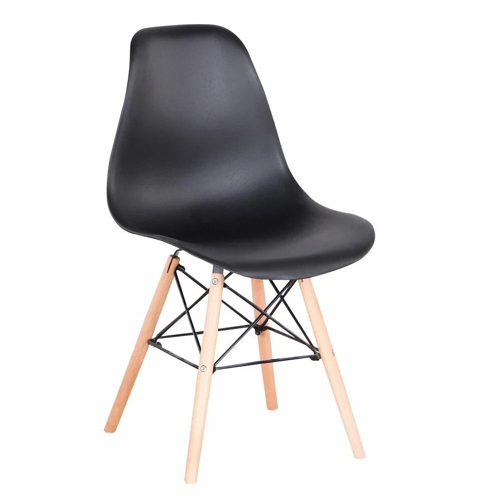 4er Set Esszimmerstühle modern Kunststoff Küchenstuhl Wohnzimmer Stühle Holzbeine 3 Farben