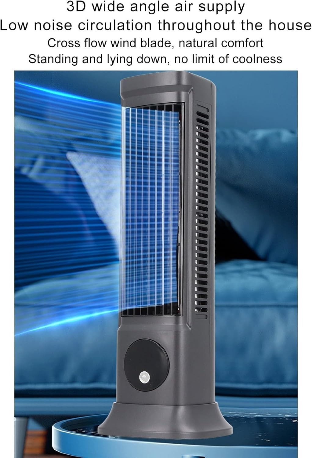 Goshyda Turmventilator USB Leise 3 Stufen Mini Tisch Ventilator Büro