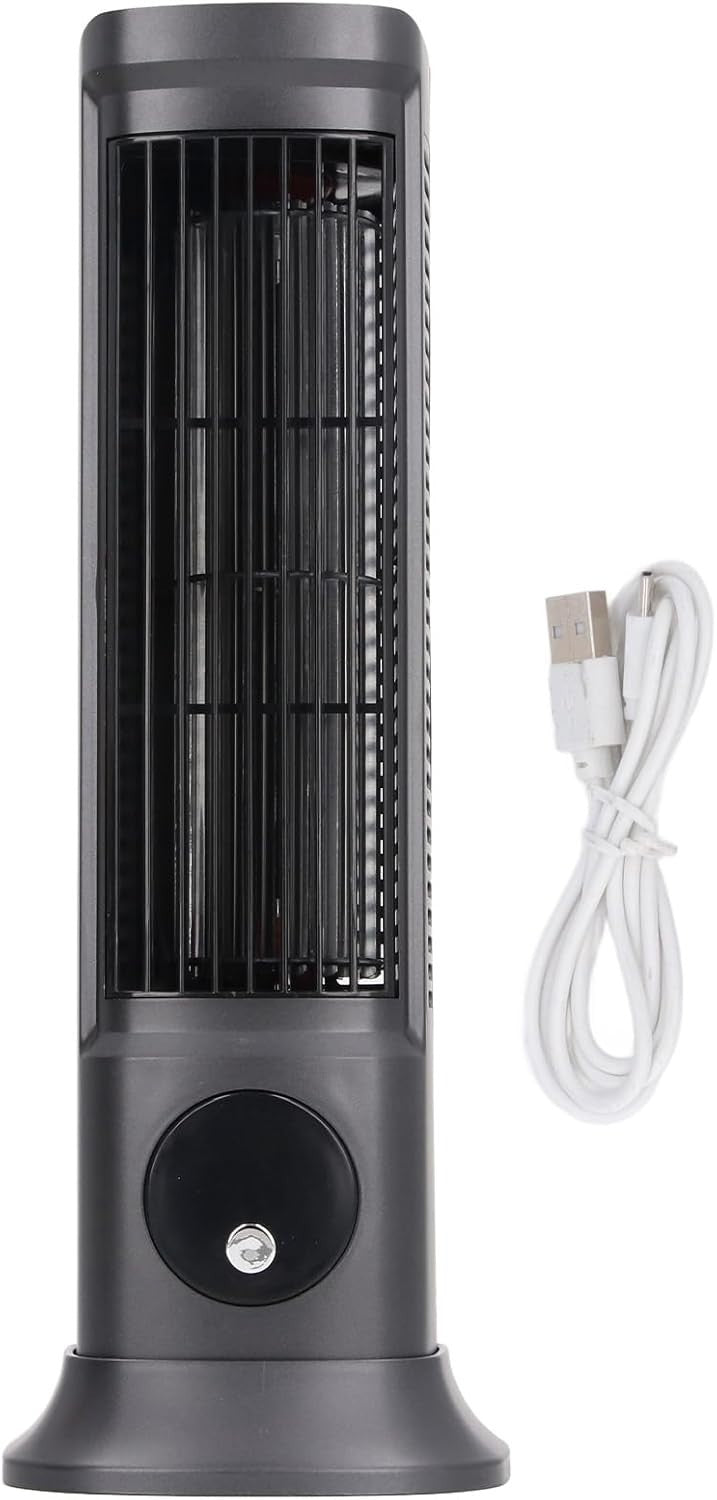 Goshyda Turmventilator USB Leise 3 Stufen Mini Tisch Ventilator Büro
