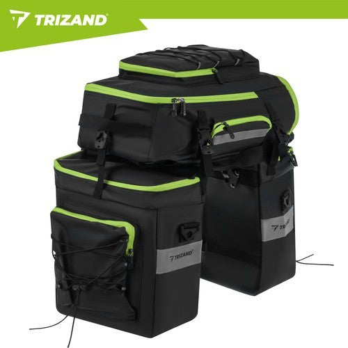 TRIZAND 65L Fahrradtasche wasserdicht 3in1 Gepäckträger Tasche Rucksack Bikepacking Set