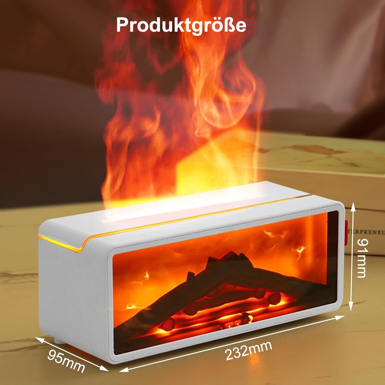 Aroma Diffuser Luftbefeuchter Flammen Effekt LED 7 Farben Timer