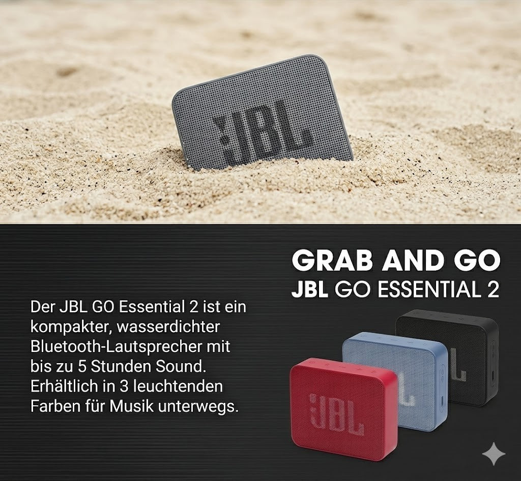 JBL GO Essential 2 Bluetooth Box Lautsprecher IP67 wasserdicht klein tragbar