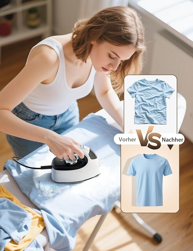 Reisebügeleisen 2in1 Dampfglätter 1000W tragbar Steamer Kleidung Bügeln