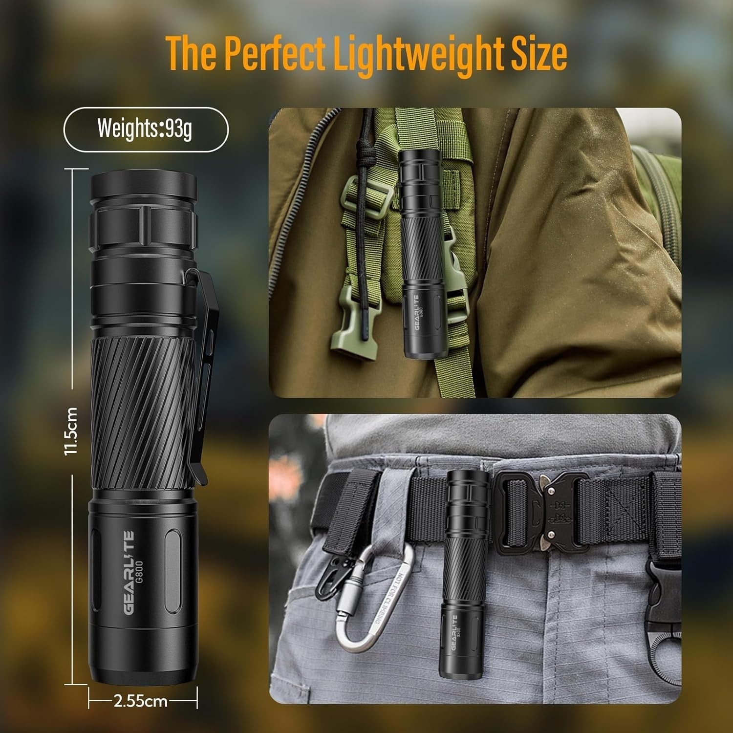 LED Taschenlampe 2000 Lumen USB C aufladbar Zoom Outdoor kompakt