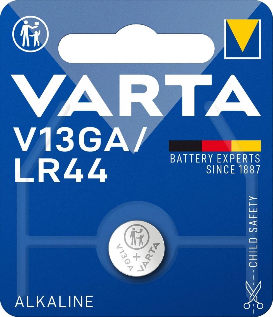 Varta LR44 Batterie 1,5V Knopfzelle V13GA Alkaline 1 stück