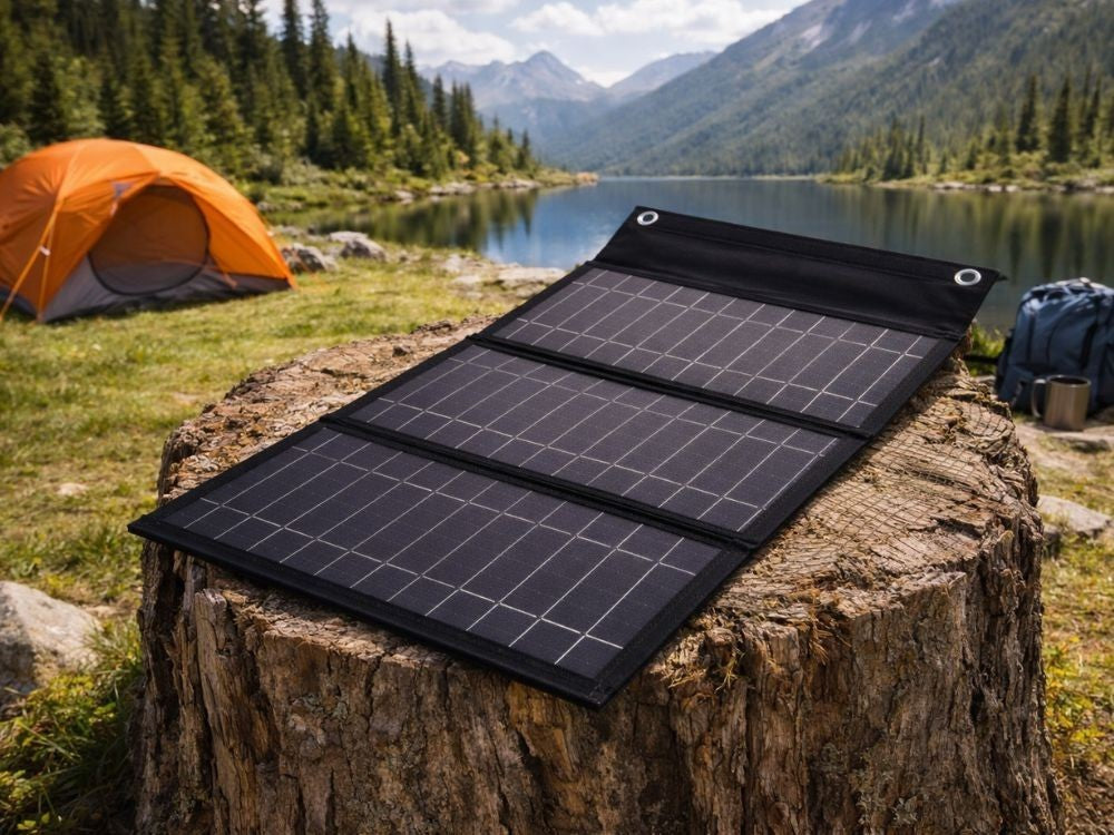 Solarpanel 20W faltbar USB-C Ladegerät für Handy Powerbank Camping Out
