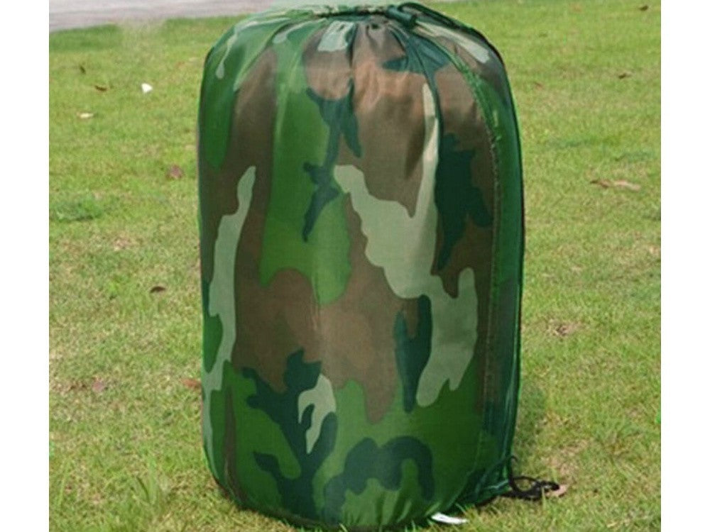 Mumienschlafsack Camping mit Kapuze leicht warm Outdoor Tarnfarbe