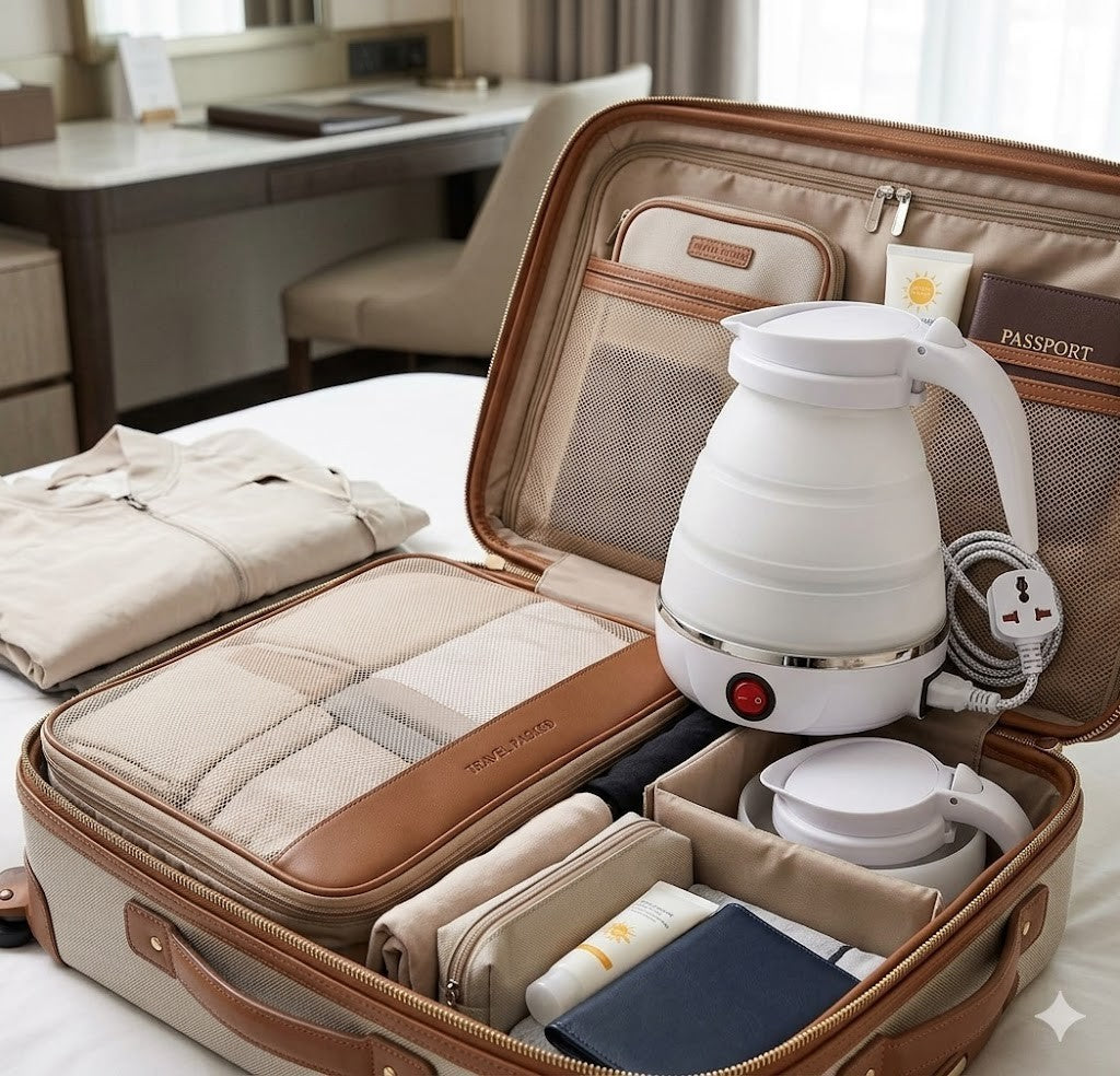 Faltbarer Wasserkocher 0.6L elektrisch 600W Silikon Reise Camping