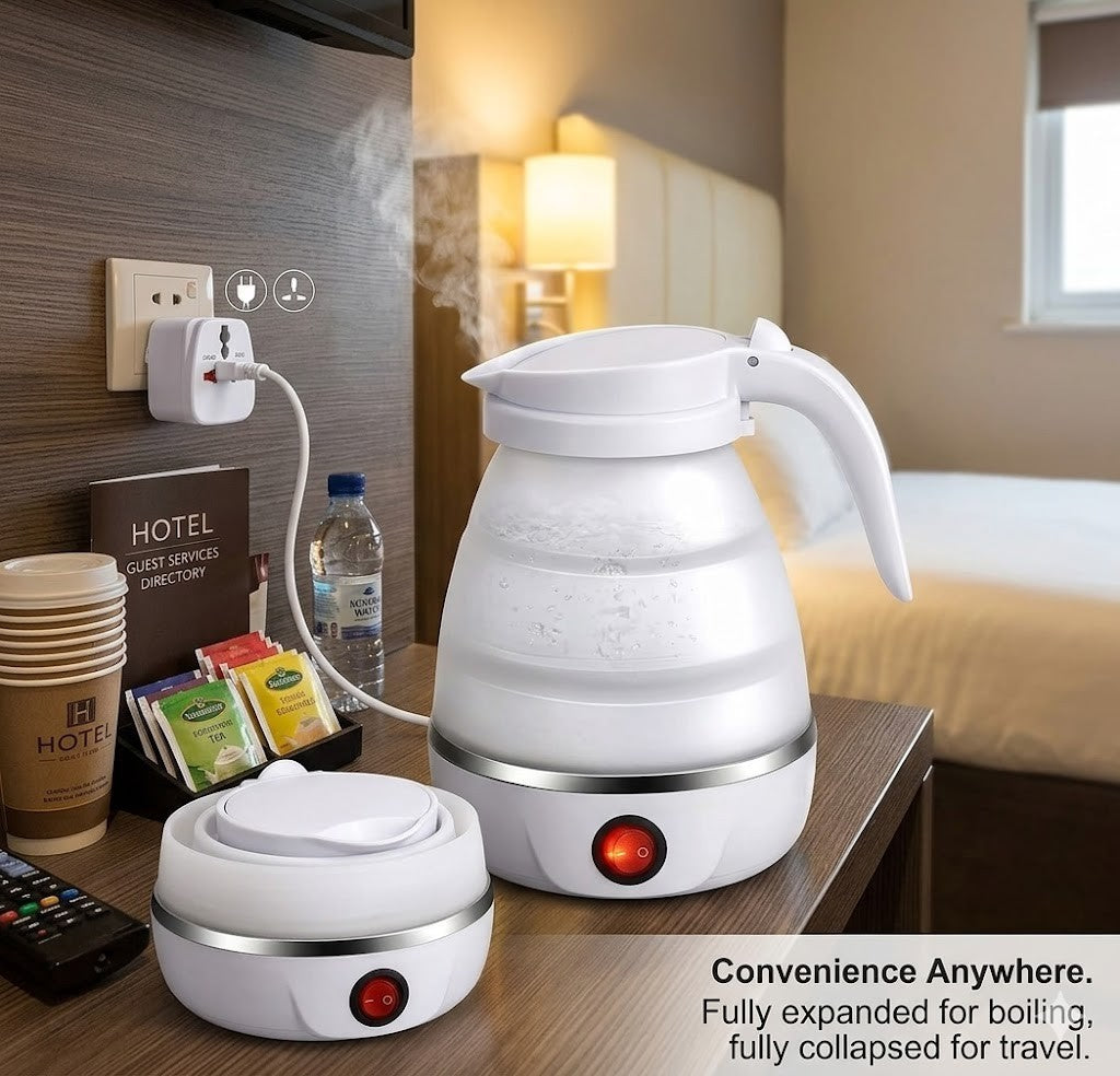 Faltbarer Wasserkocher 0.6L elektrisch 600W Silikon Reise Camping