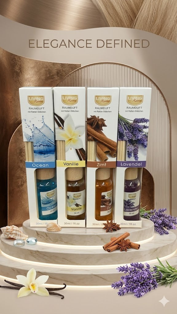 Raumduft Diffuser 30ml 1 Stück Duftstäbchen Auswahl Lavendel Vanille Ocean Zimt