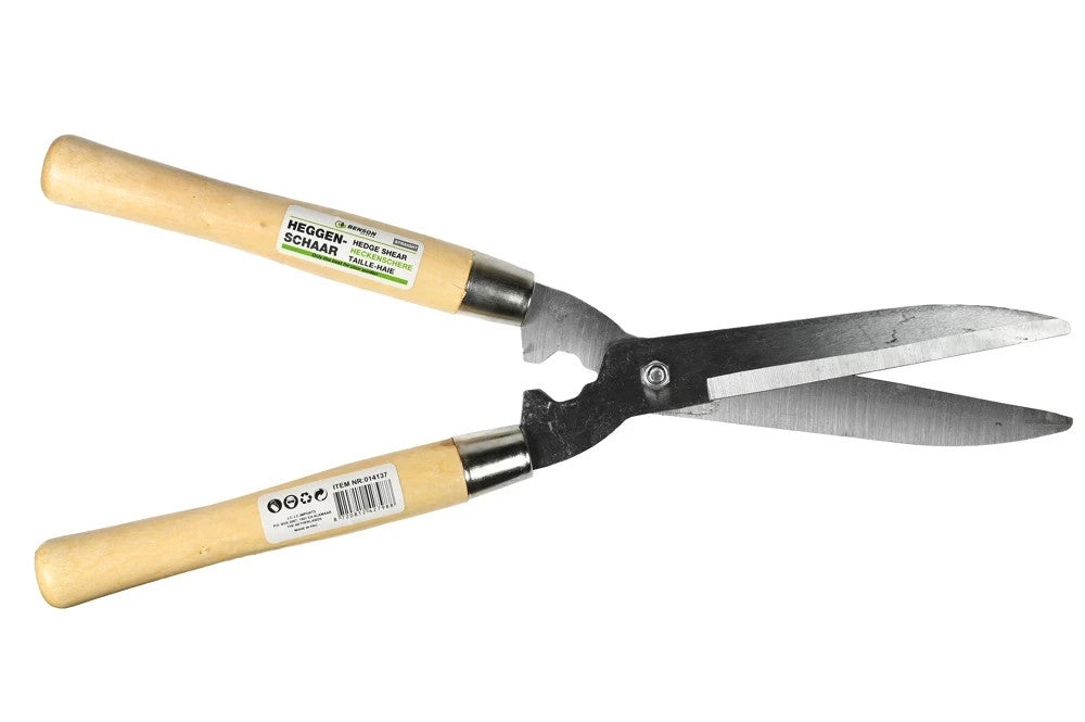Heckenschere 50cm gerade Klingen Gartenschere Holzgriffe für Hecken Sträucher