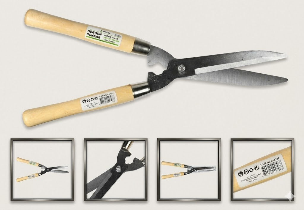 Heckenschere 50cm gerade Klingen Gartenschere Holzgriffe für Hecken Sträucher