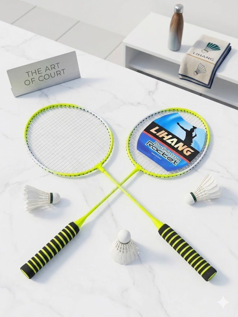 Badmintonschläger Set leicht stabil grün für Freizeit Training Sport