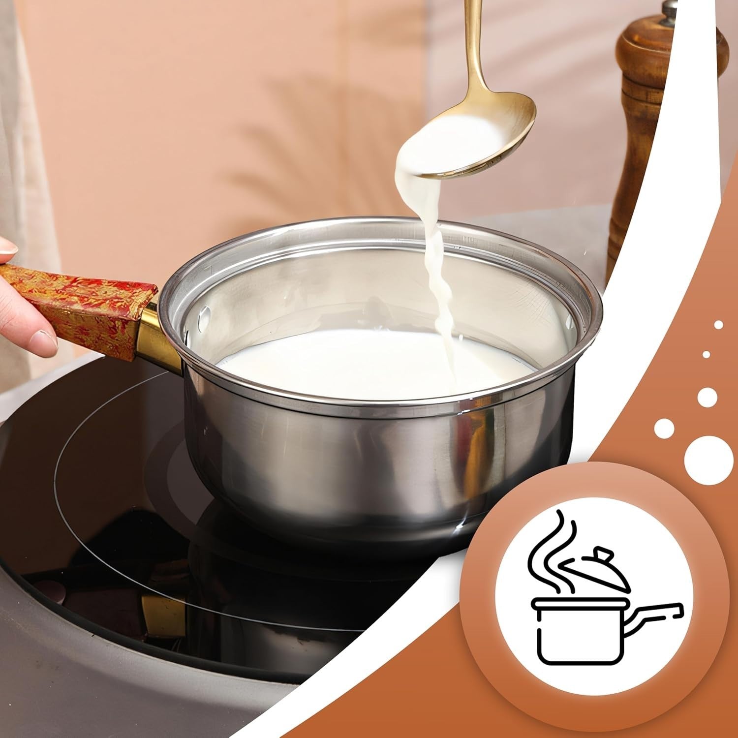 Topfset 12 teilig Edelstahl Kochgeschirr Set mit Glasdeckel Pfanne