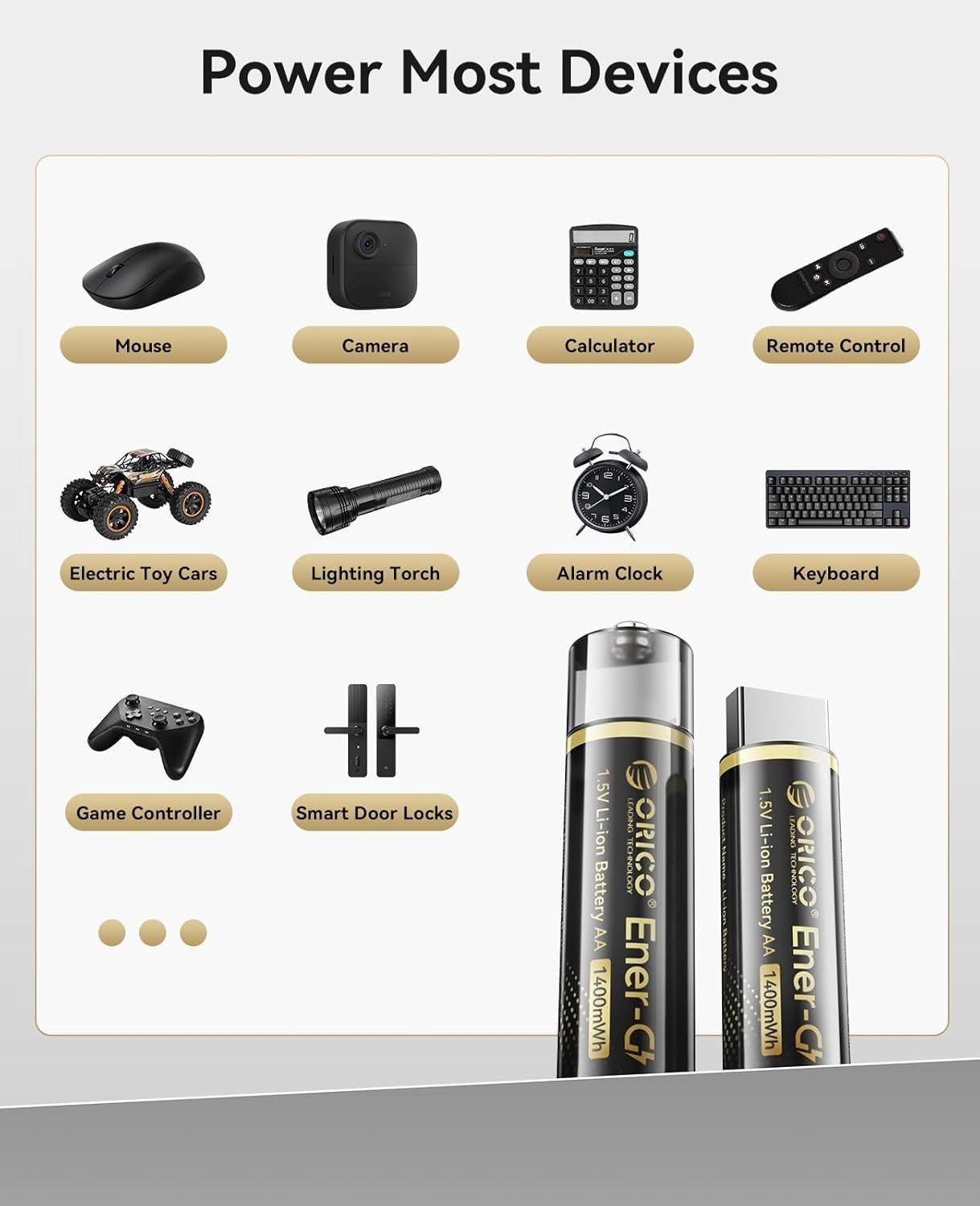 AA Akku 1.5V Lithium USB wiederaufladbar 1400mWh 4er Set