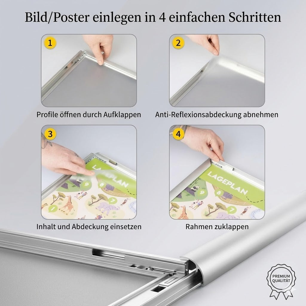 Klapprahmen A1 Posterrahmen Alu 25mm Wandmontage Werberahmen