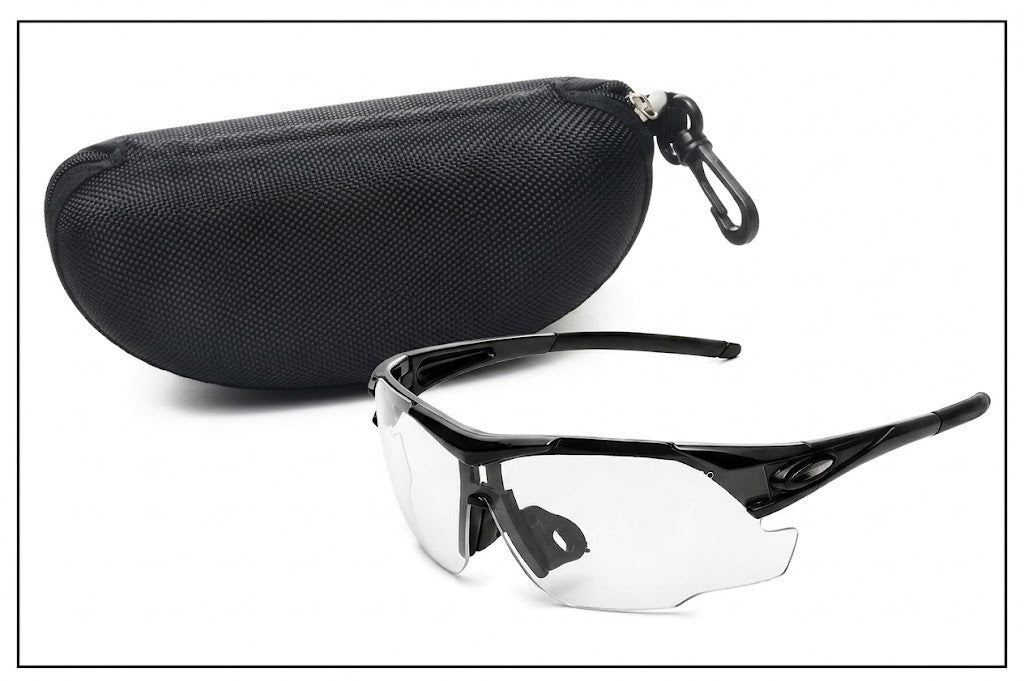 Sport Sonnenbrille UV400 Panorama Fahrrad Laufbrille mit EVA Etui Unisex