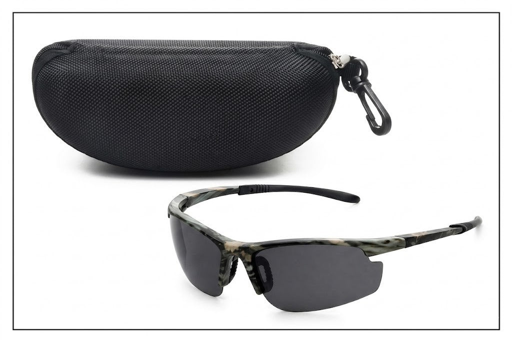 Sport Sonnenbrille UV400 Panorama Fahrrad Laufbrille mit EVA Etui Unisex