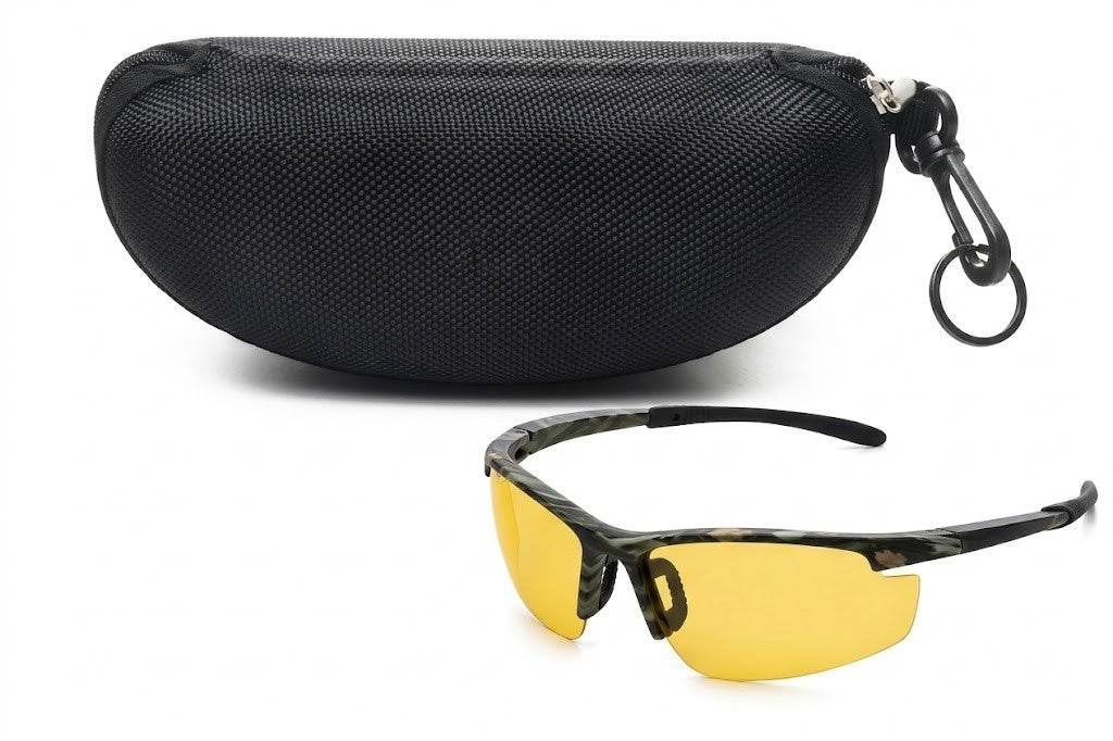 Sport Sonnenbrille UV400 Panorama Fahrrad Laufbrille mit EVA Etui Unisex