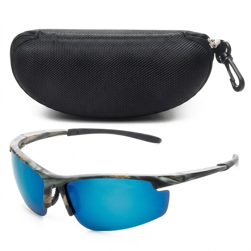Sport Sonnenbrille UV400 Panorama Fahrrad Laufbrille mit EVA Etui Unis