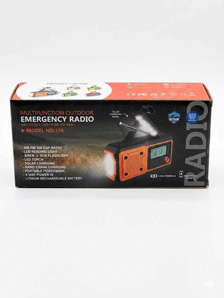 Notfallradio Solar Kurbel 4000mAh AM FM SW Powerbank LED SOS