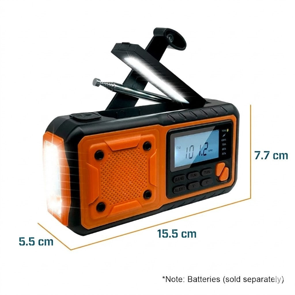 Notfallradio Solar Kurbel 4000mAh AM FM SW Powerbank LED SOS