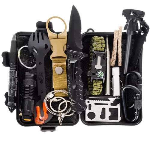 Survival Set 32in1 wasserdicht – Outdoor Notfall Kit für Camping, Bushcraft & Trekking