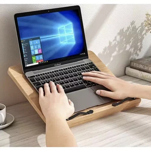 Buchständer Bambus verstellbar Tablet Laptop Halter klappbar